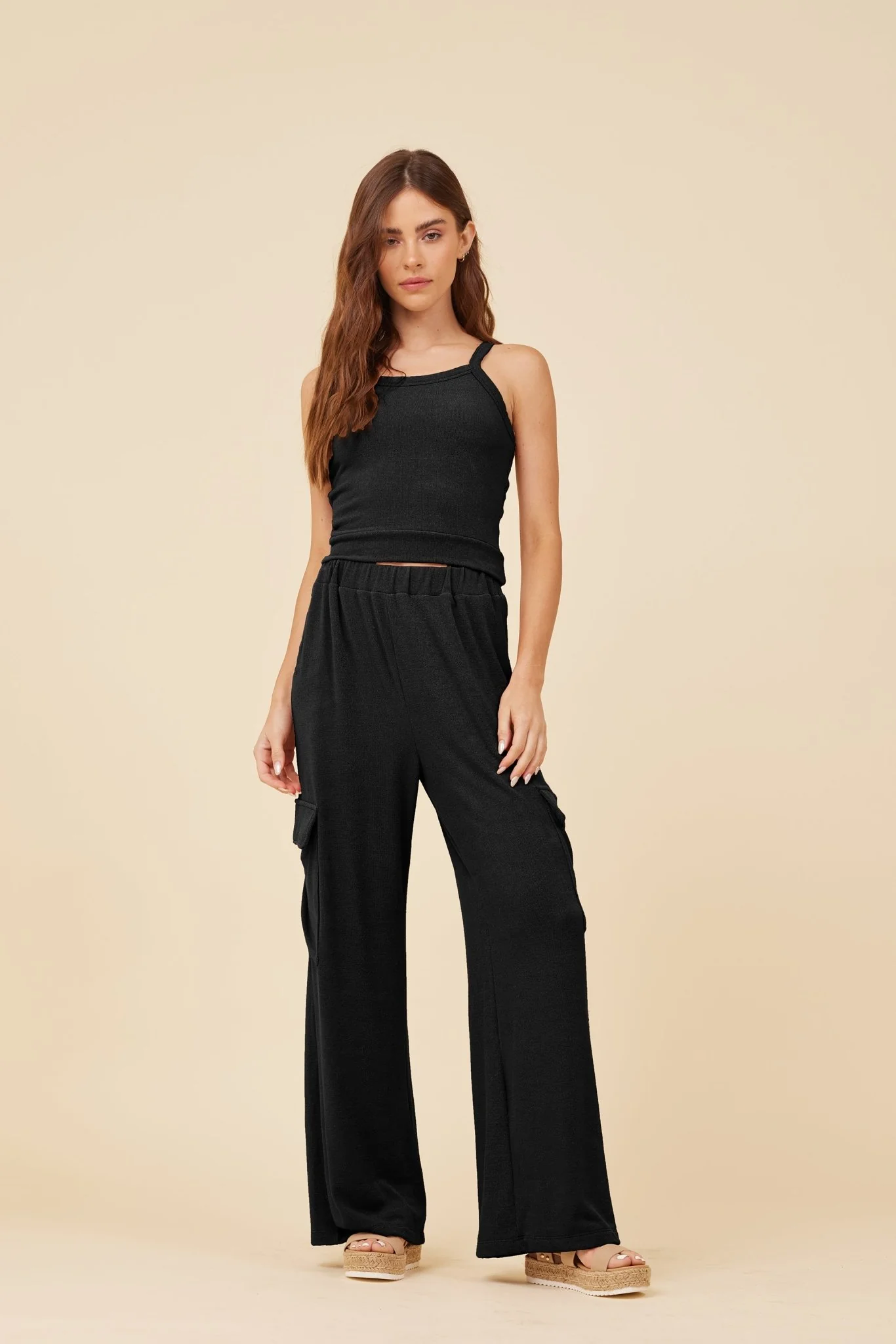 Black Knit Terry Tank - Image 4