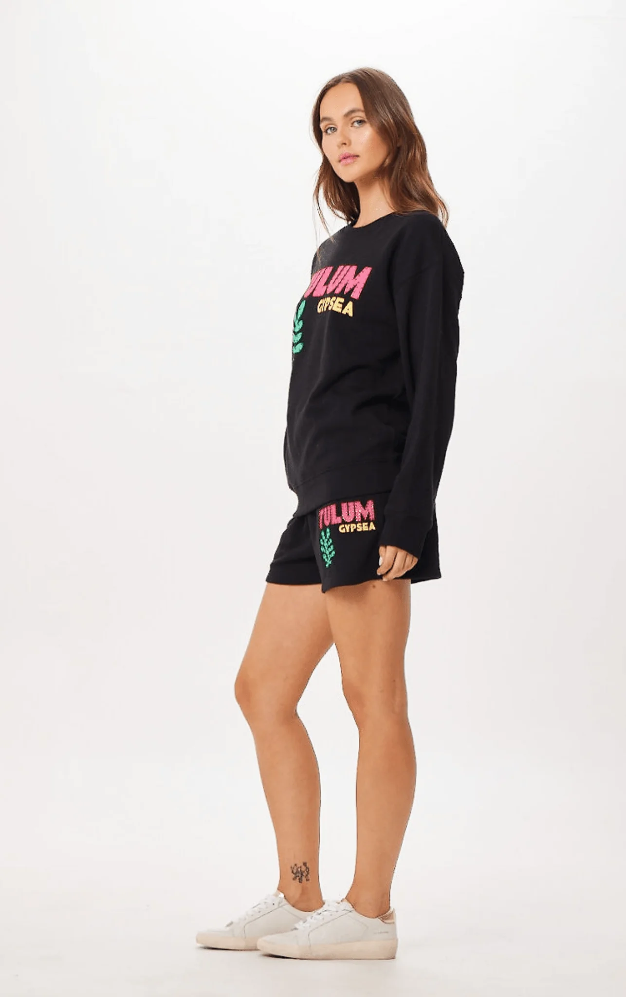 Black Tulum Jet Setter Surf Wash Crewneck - Image 4