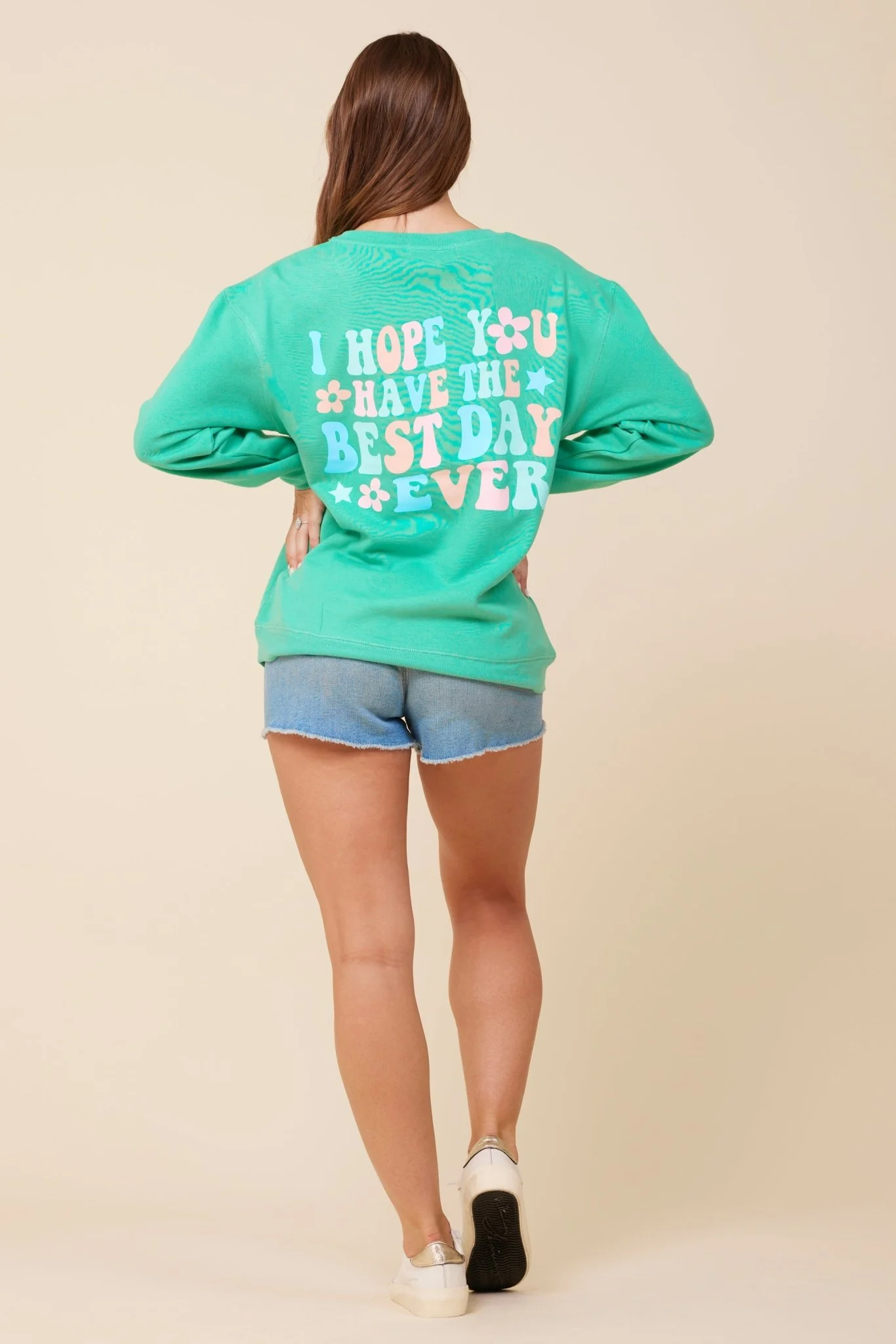 "Bridesmaid" Surf Green Surf Wash Crewneck Sweatshirt - Image 5