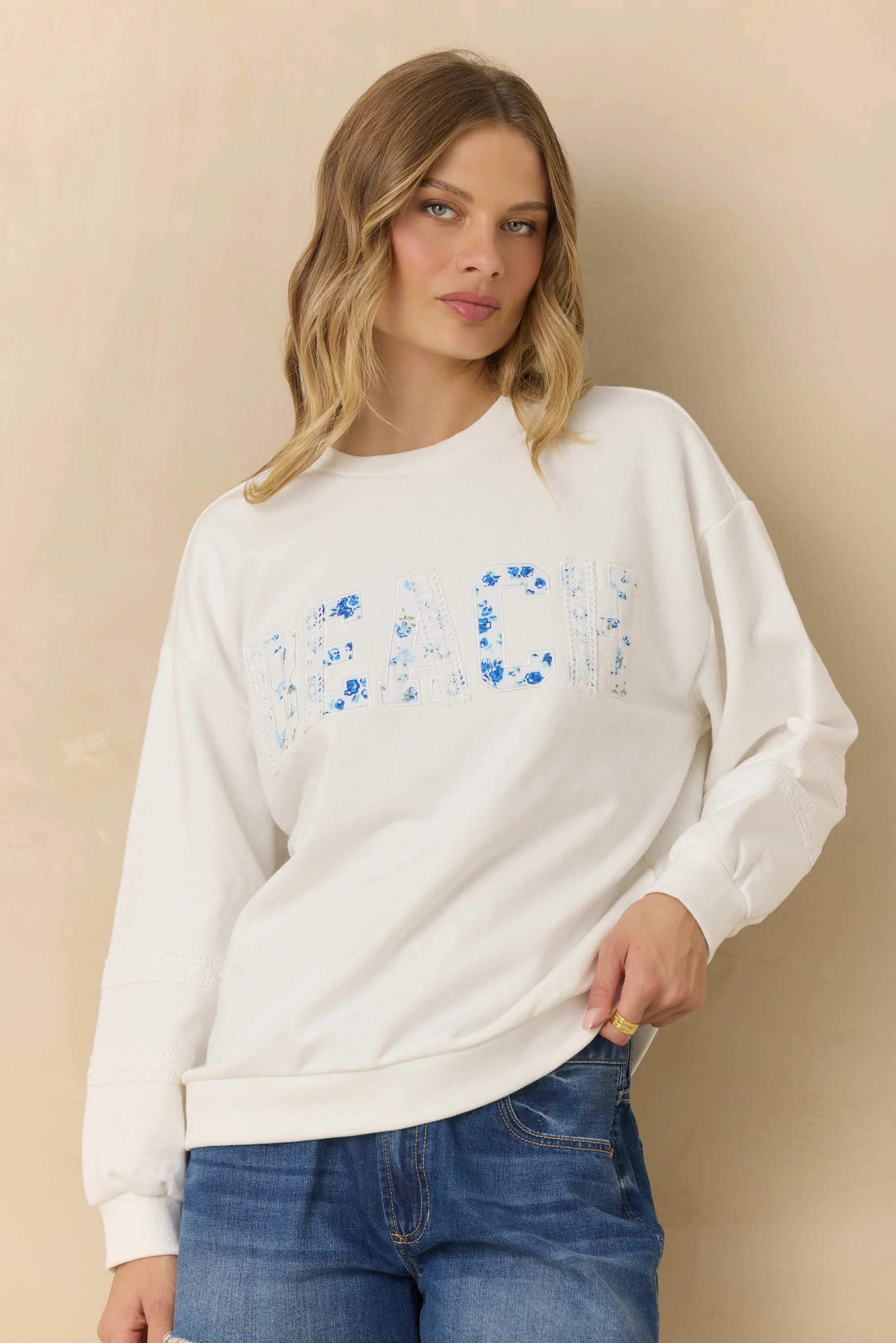 Mixed Applique Beach Crewneck - Image 5