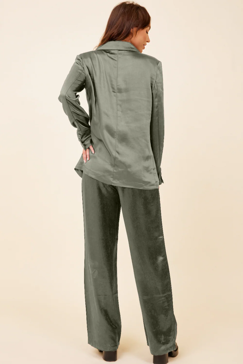 Silver Pine Heavy Satin Trouser - Image 4