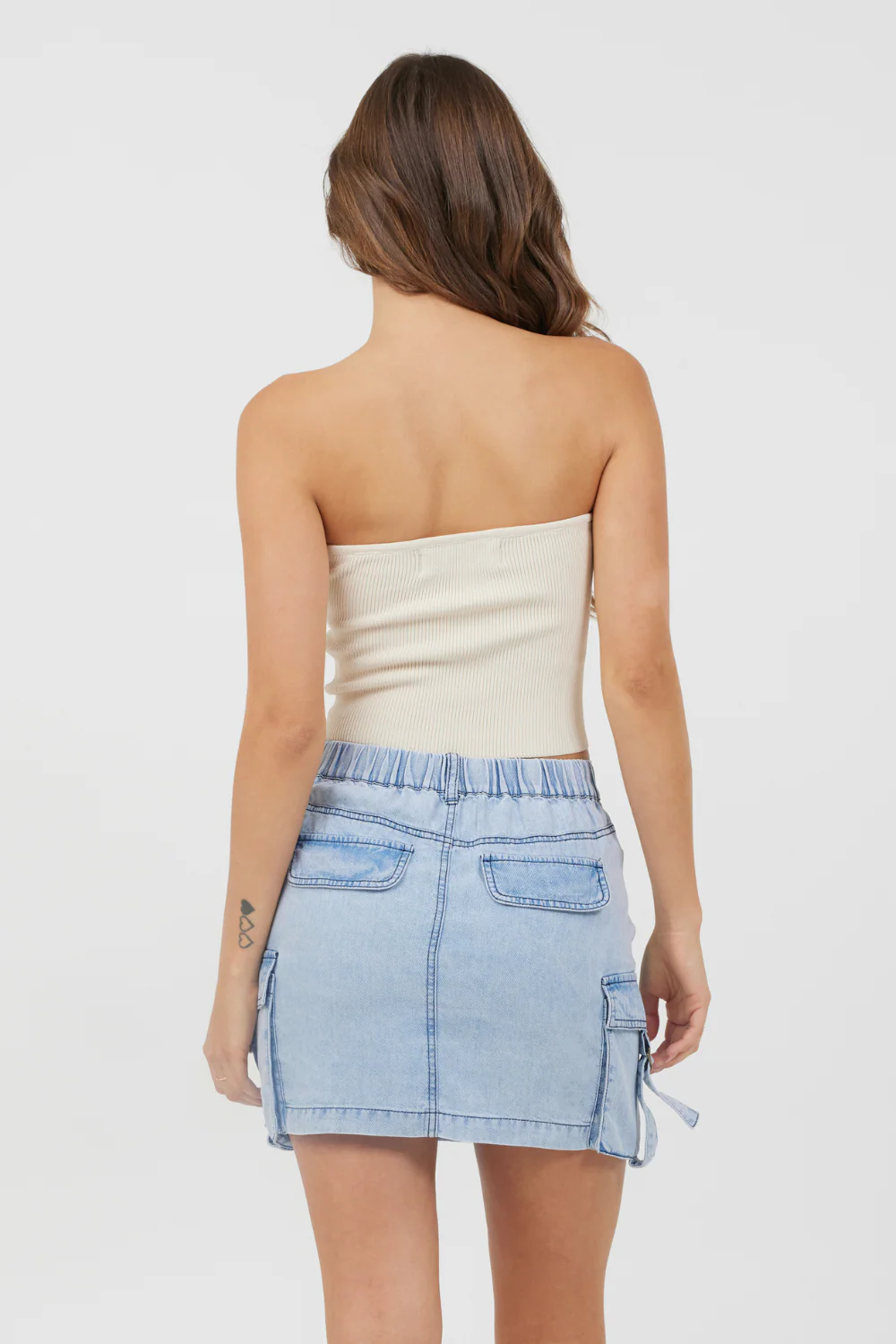 Sunrise Sand Rib Knit Twist Front Tube Top - Image 4