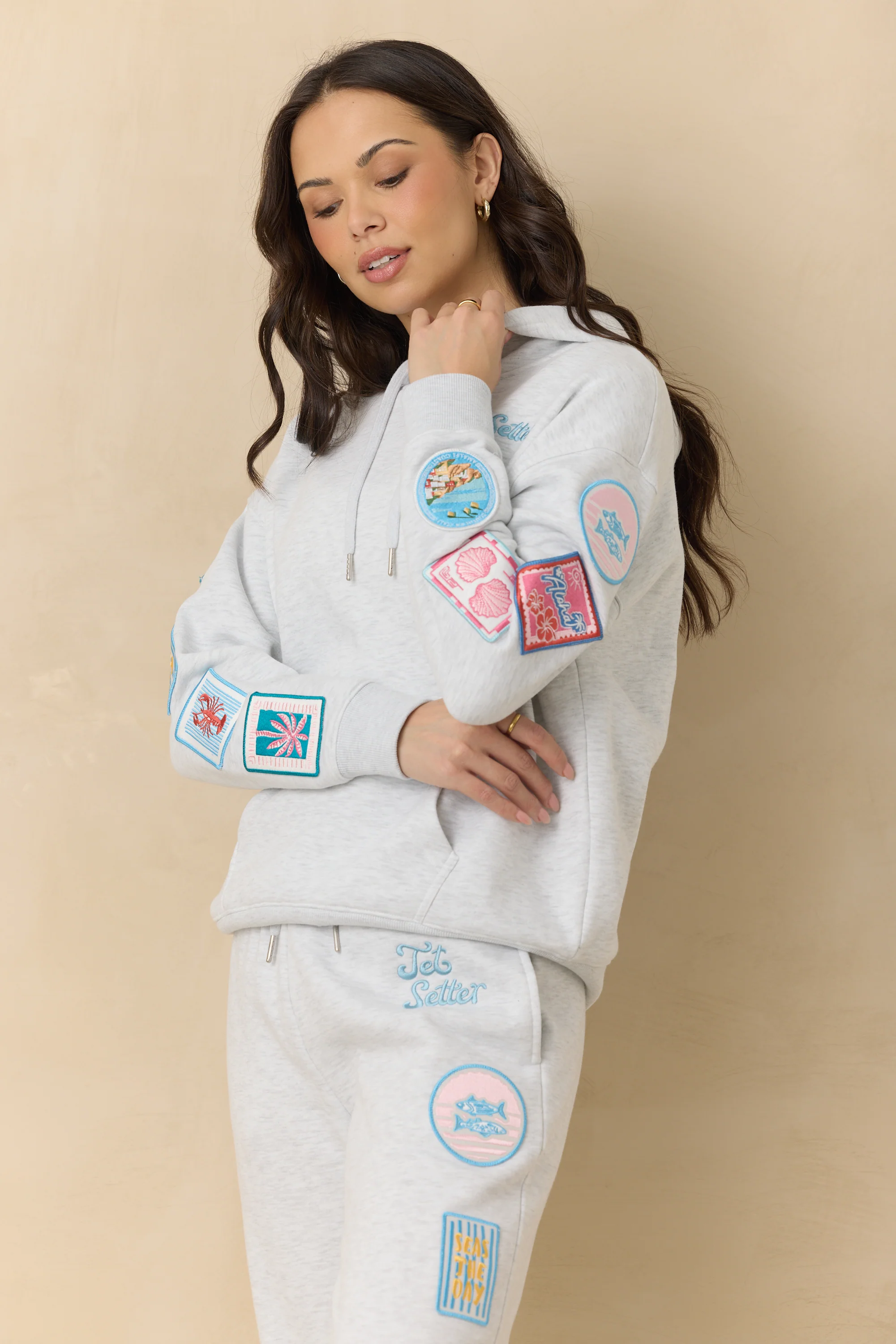Ultra Fleece Hoodie with Patches and "Jet Setter" Embroidery - Image 3